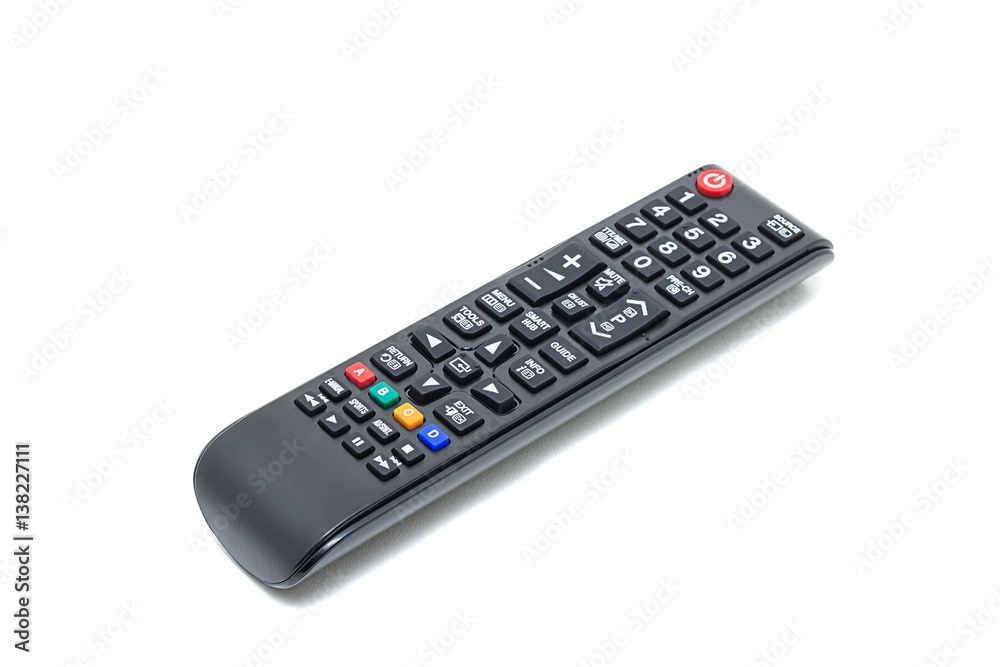 Black TV Remote Control isolated on white background Black TV Remote Control isolated on white background