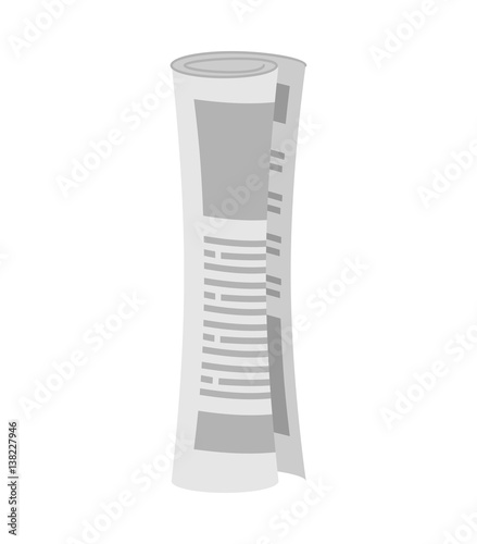 Roll of newspapers isolated. Rolled of publications on white background