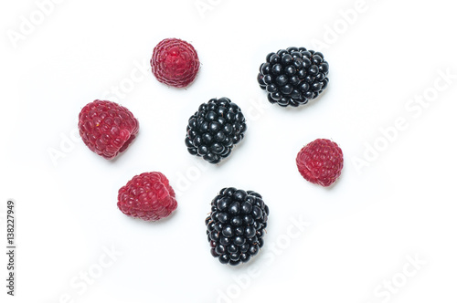 Summer berries isolated on white background, isolated