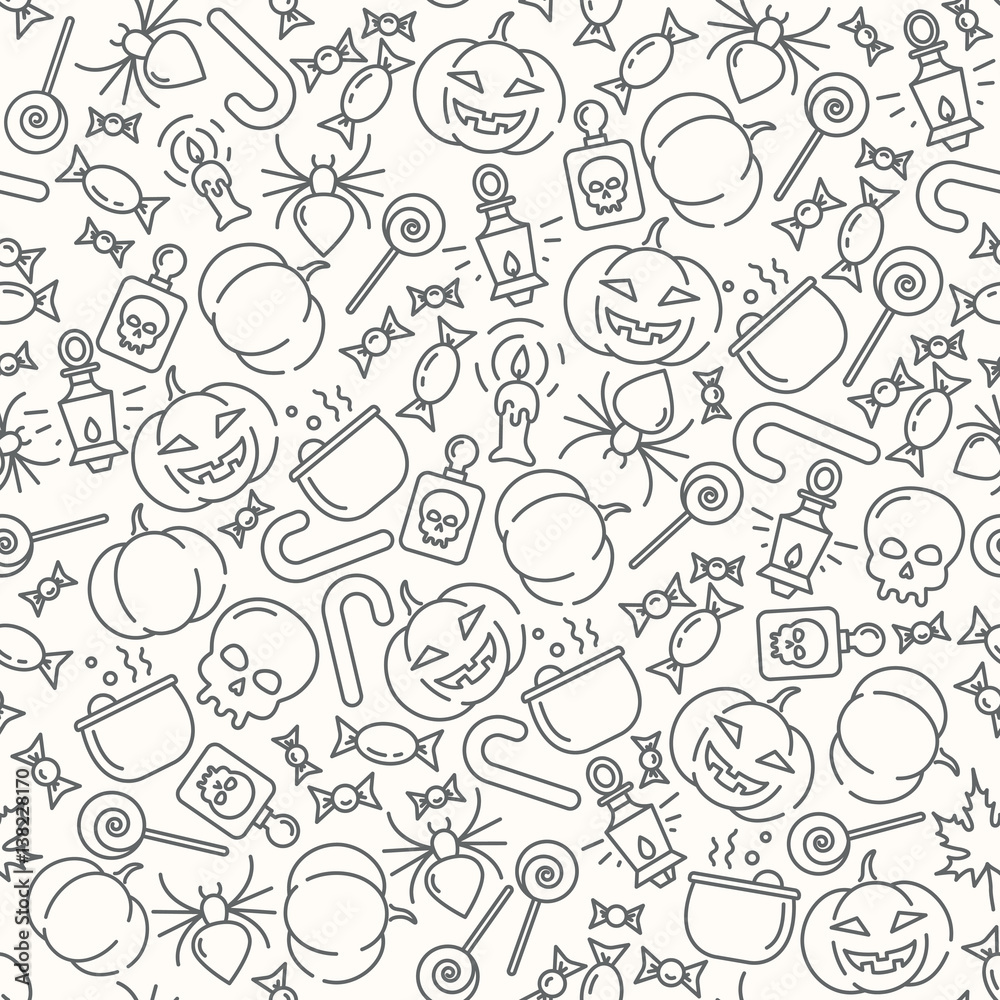 Template for Halloween with candy and creepy magical accessories Template for Halloween with candy and creepy magical accessories