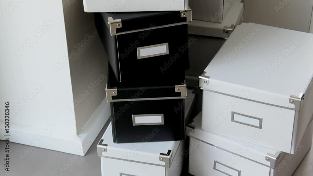 Boxes Pile For Convenient Storage of Small Things of the House Boxes Pile For Convenient Storage of Small Things of the House