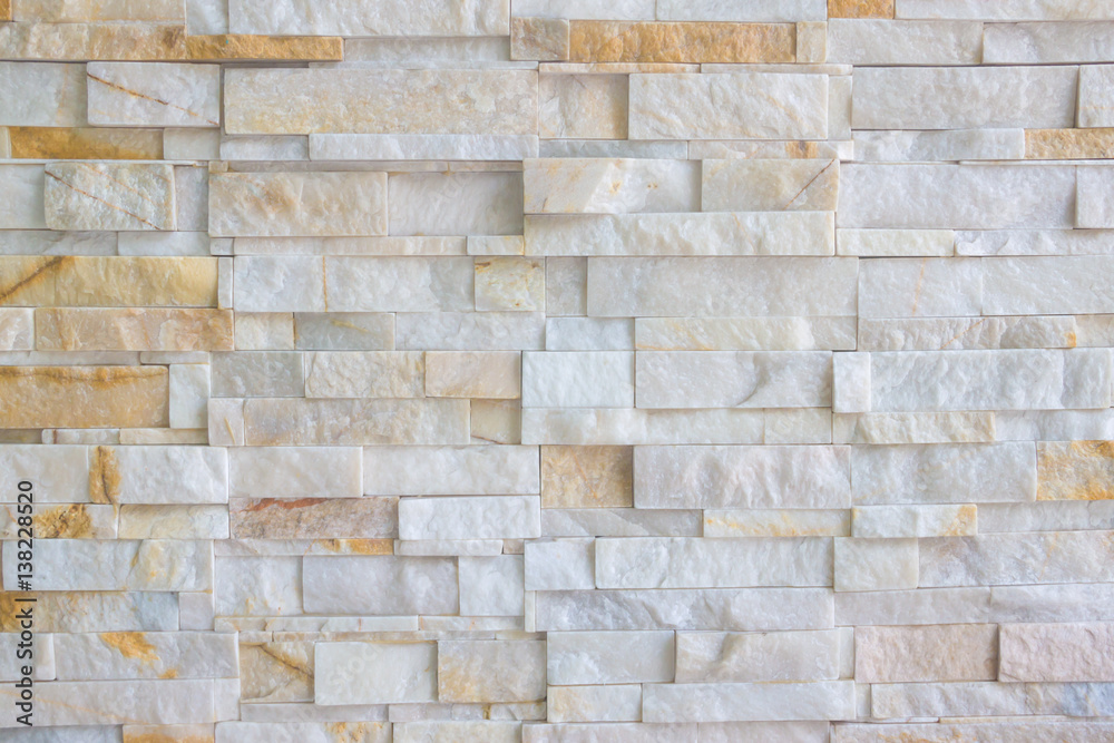 Fototapeta premium Pattern of grey and rough sandstone wall texture and backgroundม stone Cladding wall