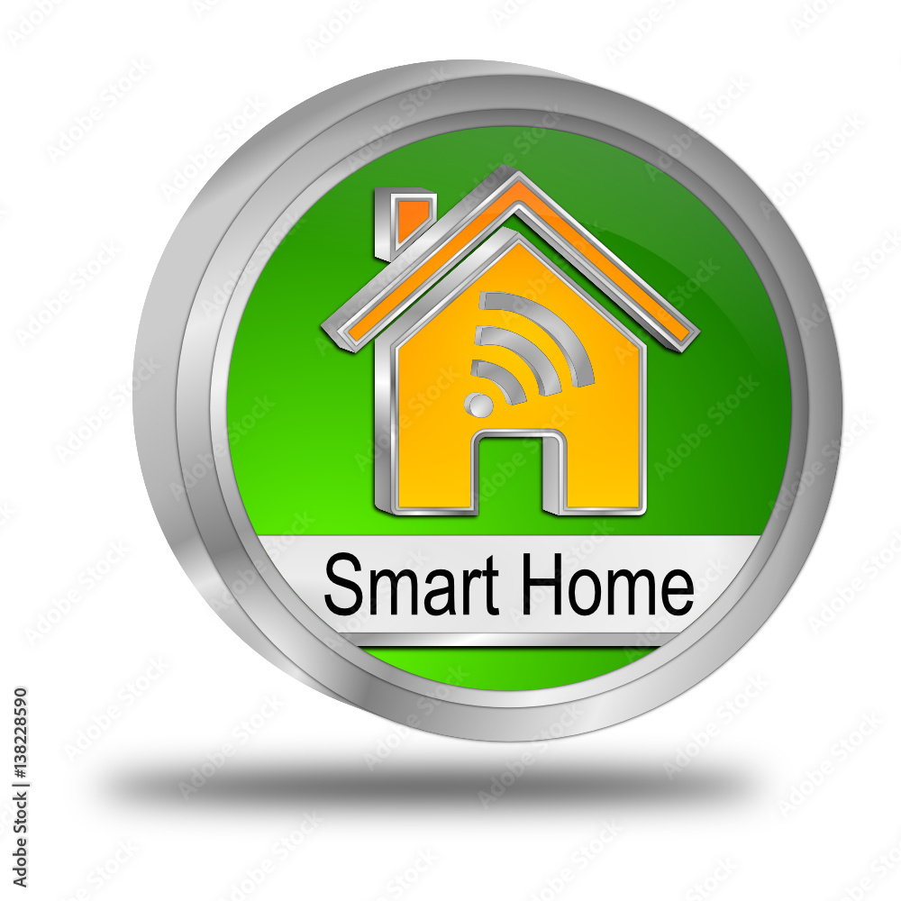 Smart Home Button - 3D illustration Smart Home Button - 3D illustration