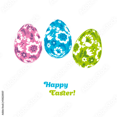 Easter egg decoration vector illustration. floral folk-style decor on christi...