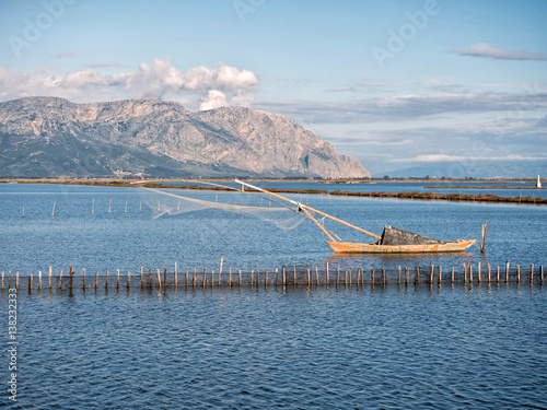 The lake of Mesologi in Greece photo