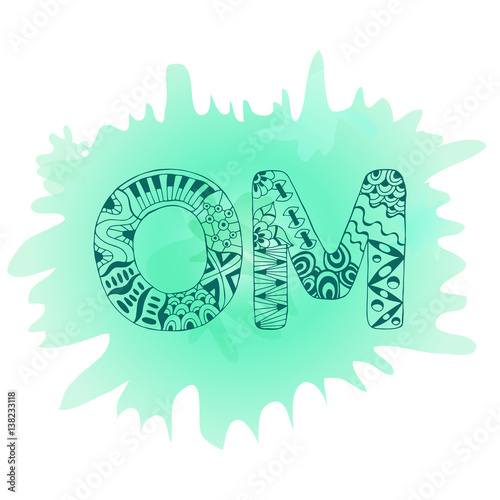 Zentangle Om symbol. Aum, ohm