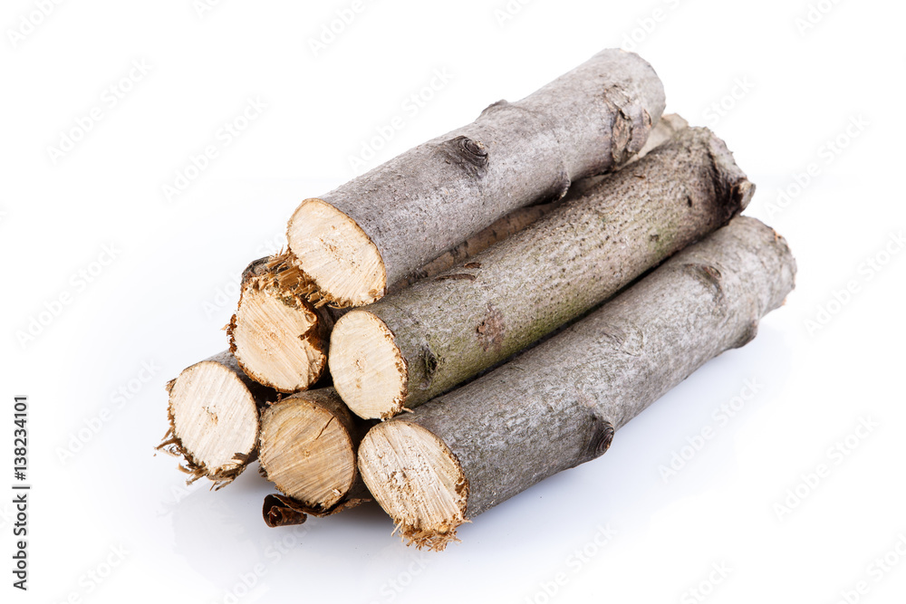 Stack of firewood isolated on white background Stack of firewood isolated on white background