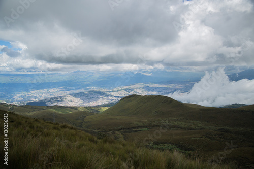 View from Pichincha to Quito; Ecuador