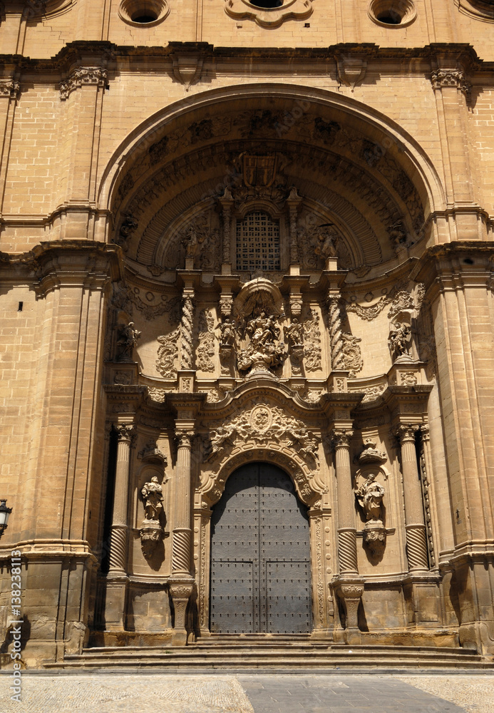 Entrance of Santa Maria la Mayor church, Alcaniz, Teruel province, Aragon, Spain