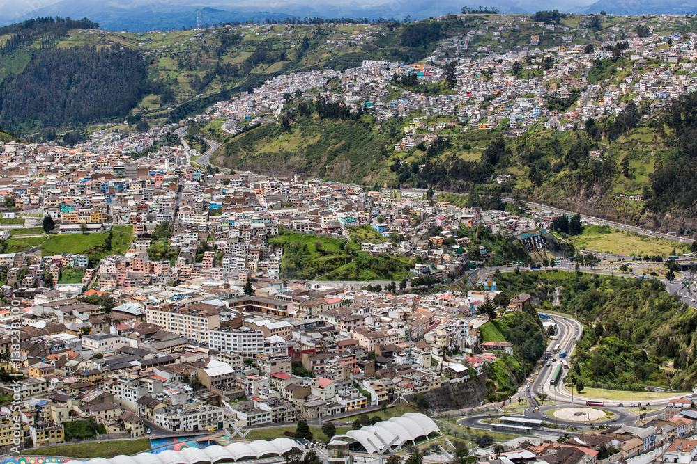 Naklejka premium City district La Loma, La Tola Alta and Nueva Tola Bella; Quito, Ecuador
