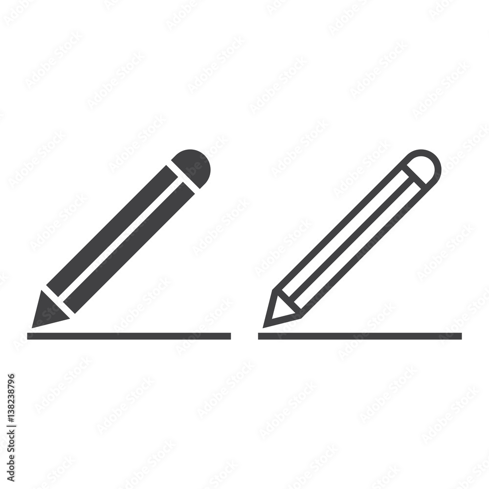 Edit line icon, pencil outline and solid vector sign, linear and full pictogram isolated on white, logo illustration Edit line icon, pencil outline and solid vector sign, linear and full pictogram isolated on white, logo illustration