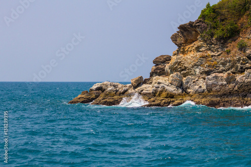 unknow rock island in a middle of sea of pattaya