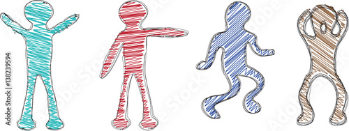 Drawn man in doodle style