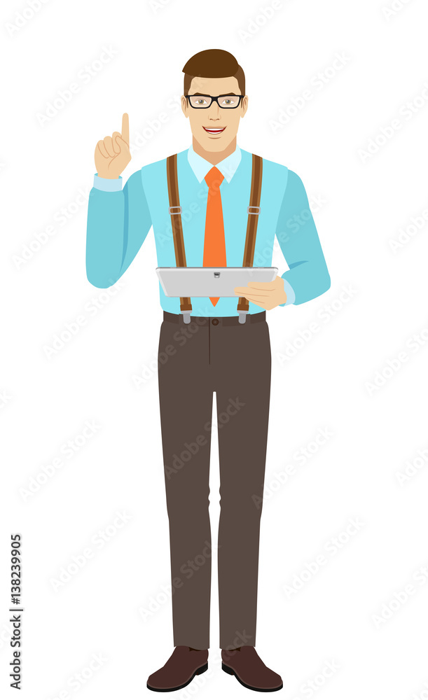 Businessman holding digital tablet PC
