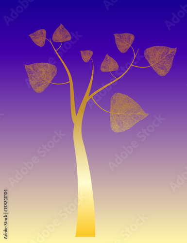 Vector golden poplar trees