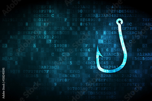 Security concept: Fishing Hook on digital background