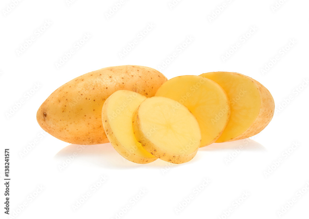 Potatoes isolated on white background.