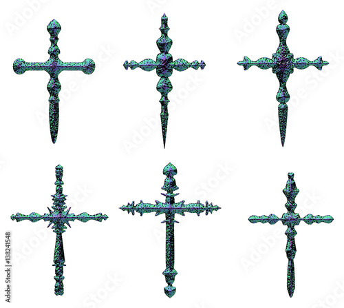 Christian crosses isolated in white background