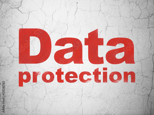 Privacy concept: Data Protection on wall background