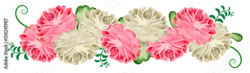 Folk tea roses garland