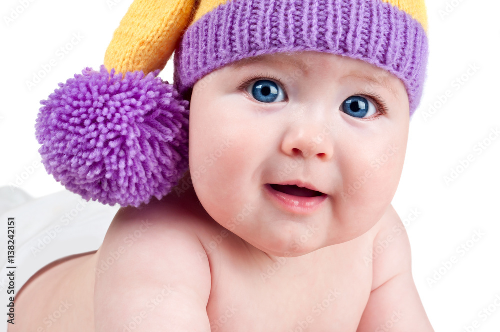 Beautiful happy cute laughing smiling baby infant face, isolated on white background Beautiful happy cute laughing smiling baby infant face, isolated on white background