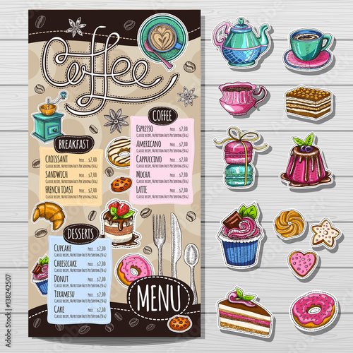 Hand drawn menu