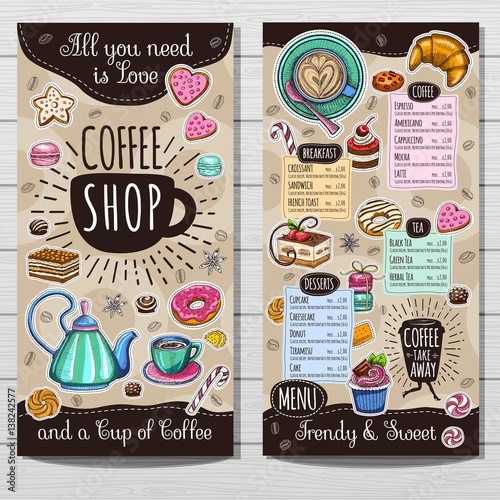 Hand drawn menu