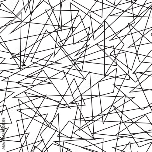 Abstract geometric seamless vector pattern. Irregular scattered linear triangles.