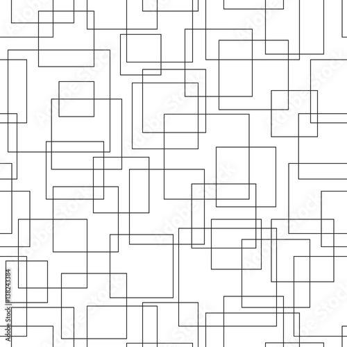 Abstract geometric seamless pattern with intersecting linear squares photo