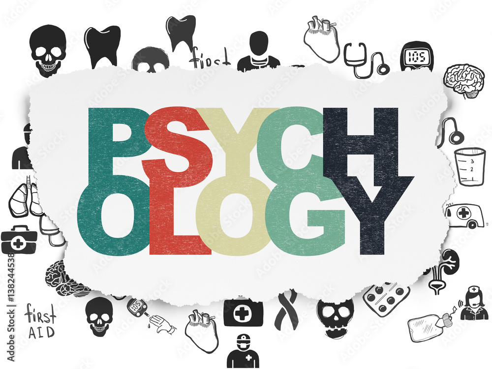 Fototapeta premium Healthcare concept: Psychology on Torn Paper background