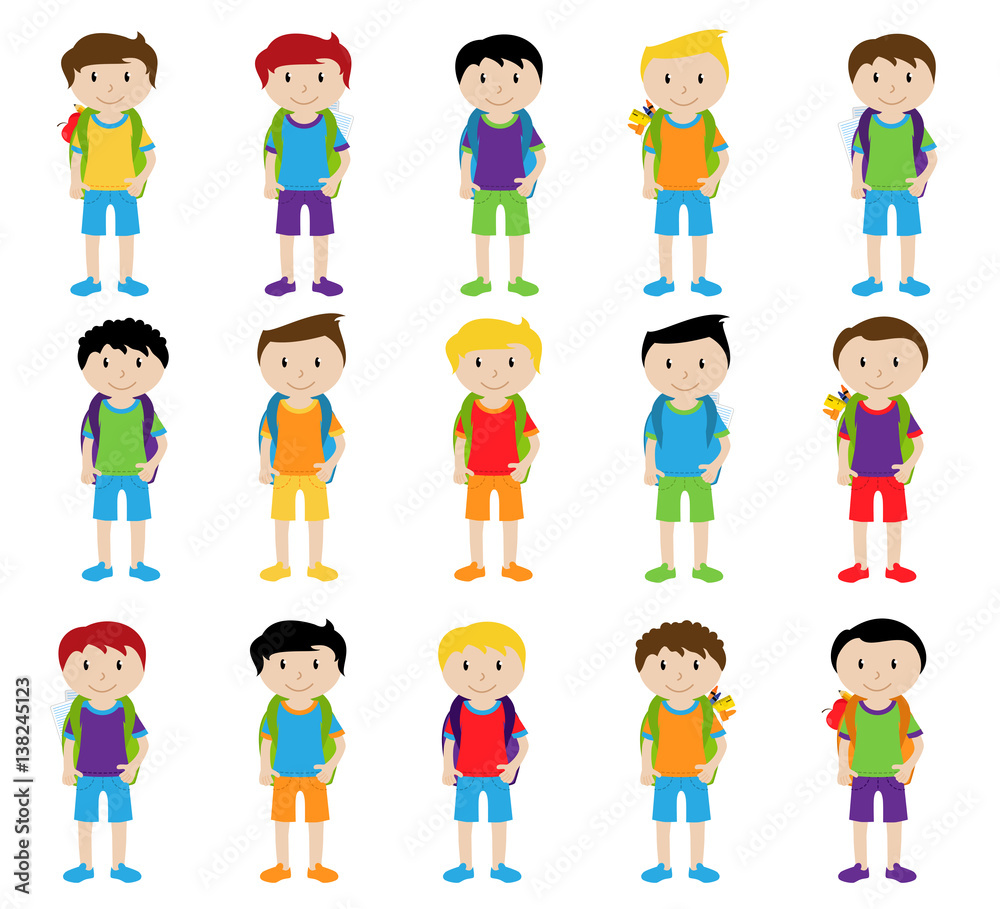 Collection of Cute and Ethnically Diverse Male Students and Children Collection of Cute and Ethnically Diverse Male Students and Children