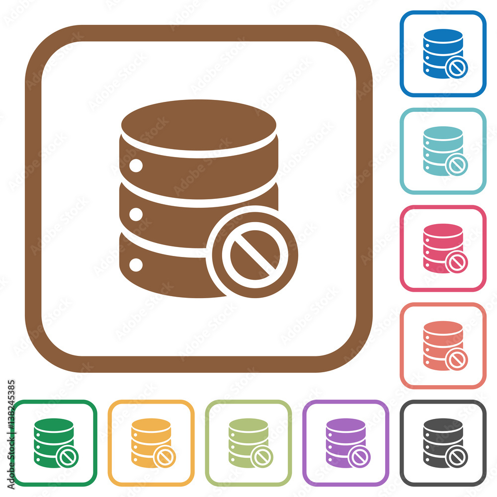 Disabled database simple icons Disabled database simple icons