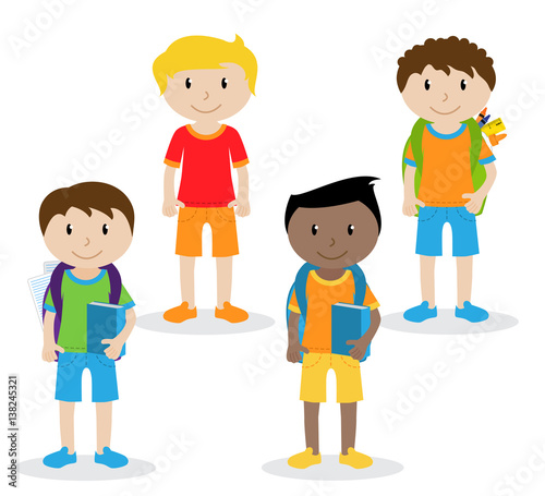 Collection of Cute and Ethnically Diverse Male Students and Children
