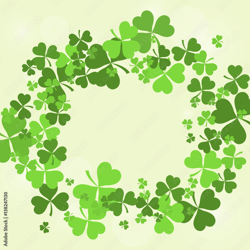 St Patricks Day background with Shamrock Leaves. Vector illustration. eps10