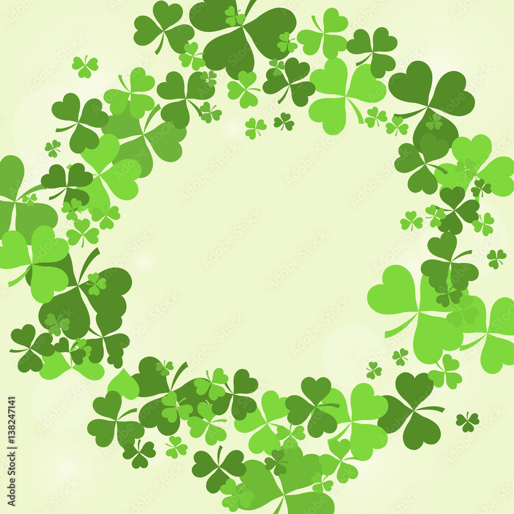 St Patricks Day background with Shamrock Leaves. Vector illustration. eps10 St Patricks Day background with Shamrock Leaves. Vector illustration. eps10