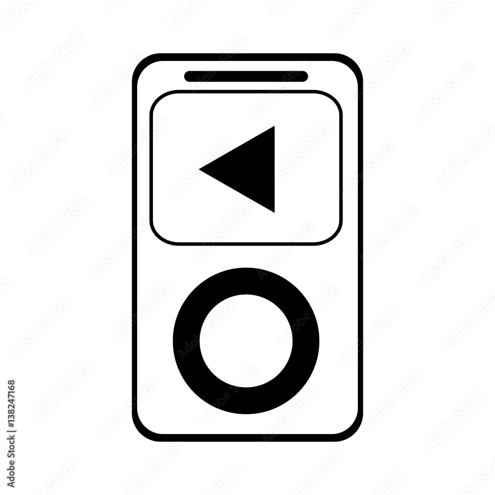 music player gadget icon image vector illustration design 