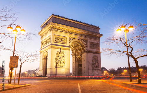 The Triumphal Arch in evening, Paris. © kovalenkovpetr