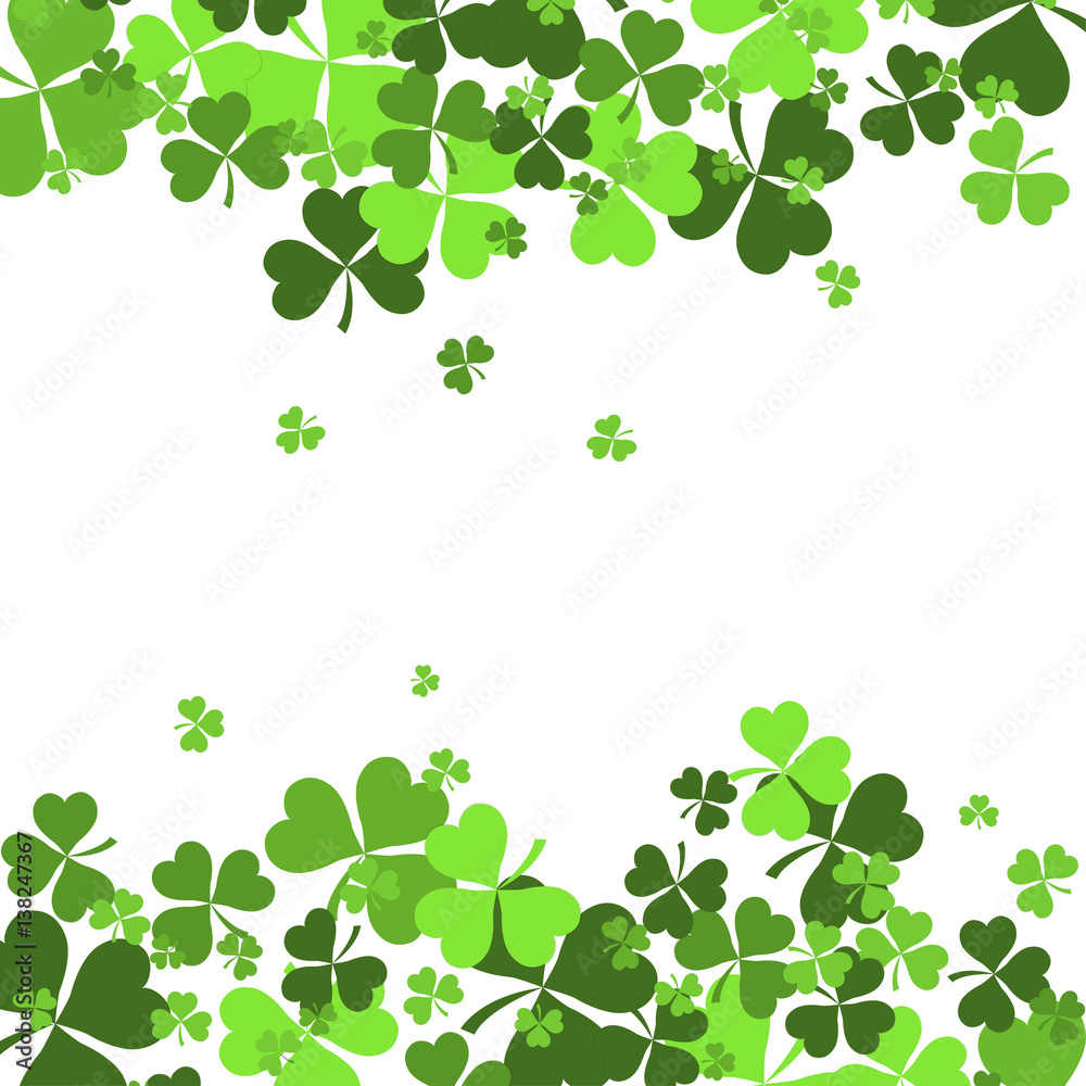 St Patricks Day background with Shamrock Leaves. Vector illustration. eps10