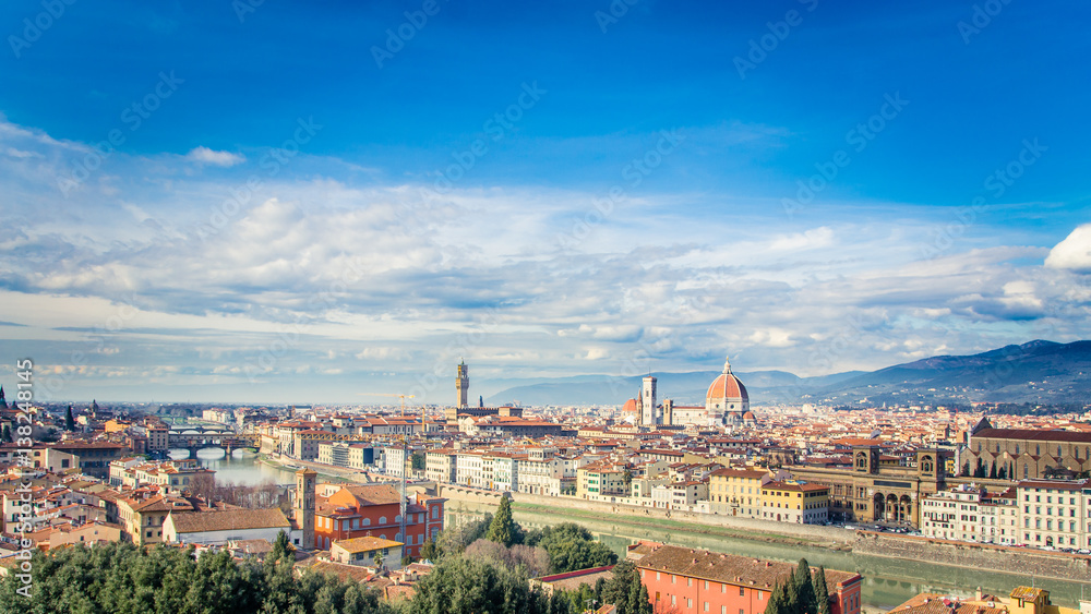Florence under cloud sky, Tuscany, Italy