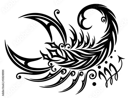 Fototapeta Naklejka Na Ścianę i Meble -  Großer Skorpion im Tribal & Tattoo Style, Astrologie