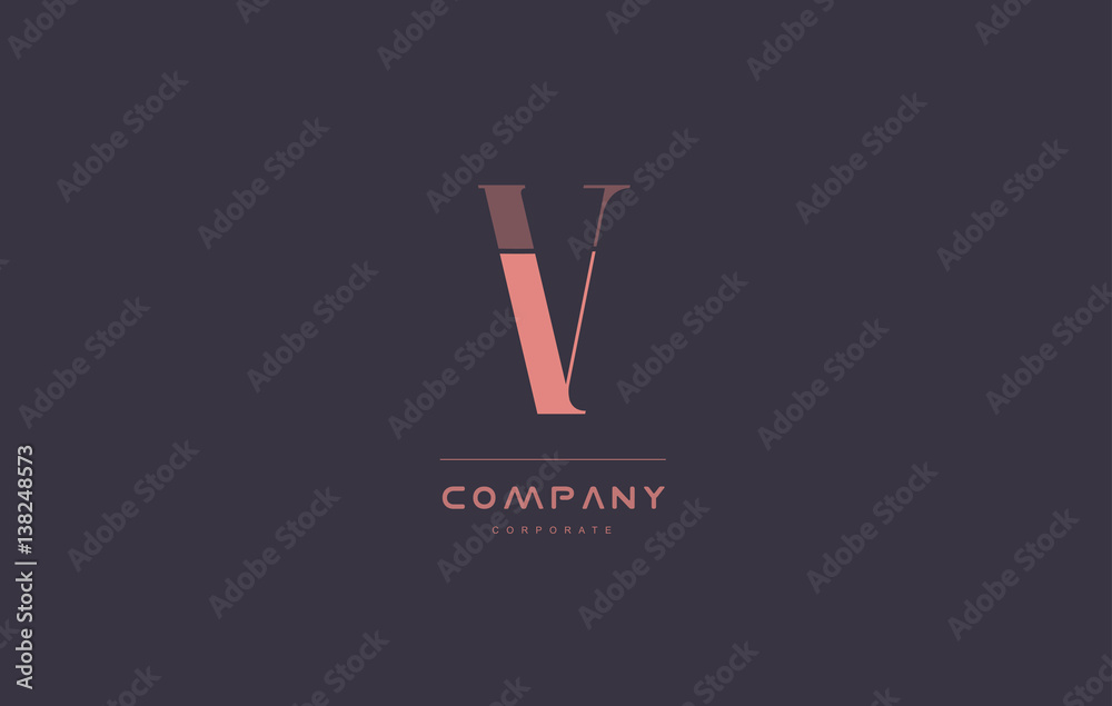 Obraz premium v pink vintage retro letter company logo icon design