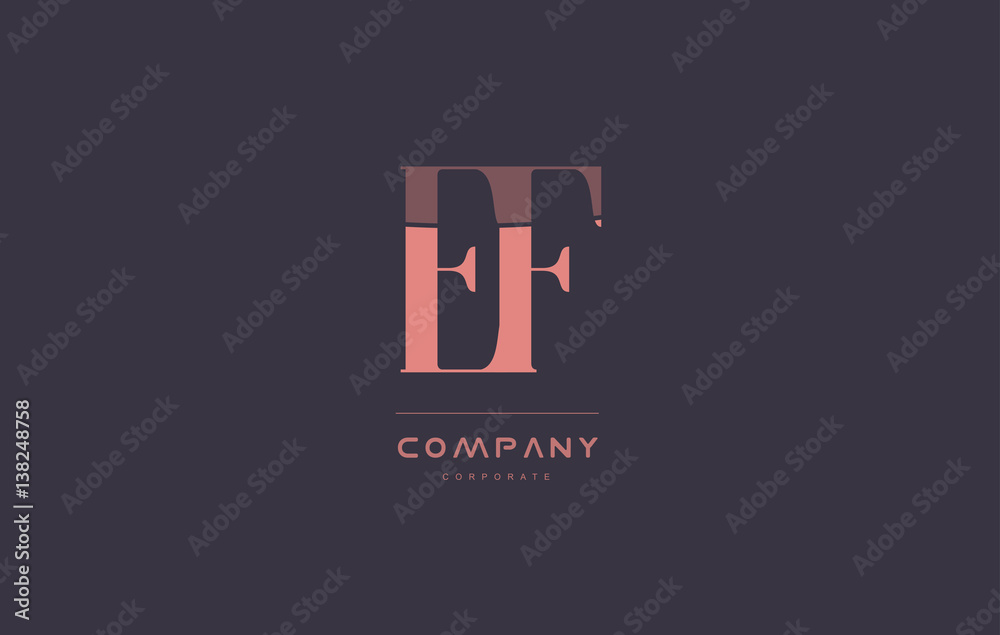 Obraz premium ef e f pink vintage retro letter company logo icon design