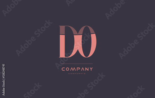 do d o pink vintage retro letter company logo icon design