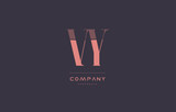 vy v y pink vintage retro letter company logo icon design