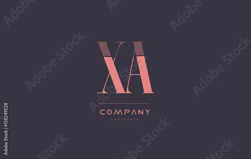 xa x a pink vintage retro letter company logo icon design