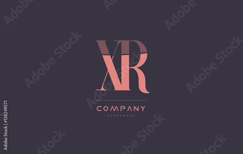 xr x r pink vintage retro letter company logo icon design