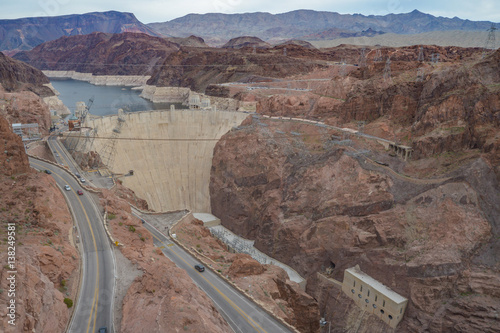 Hoover Dam and Lake Mead on the Colorado River in Arizona and Nevada