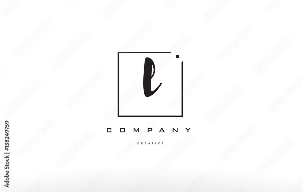 l hand writing letter company logo icon design