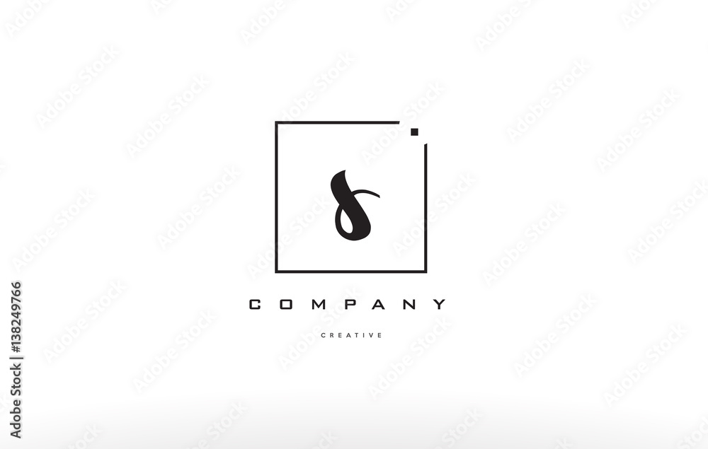 s hand writing letter company logo icon design