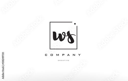 ws w s hand writing letter company logo icon design photo